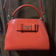 美品 Samantha Vega リボン付きショルダーバッグ レッド 赤