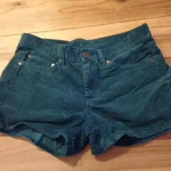 コーデュロイ ショートパンツ 緑