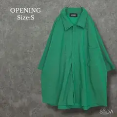 OPENING ACT【S】リップルプリーツジップアップハーフスリーブシャツ