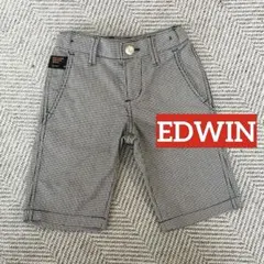 美品　100 EDWIN ハーフパンツ ブラック・ホワイトチェック