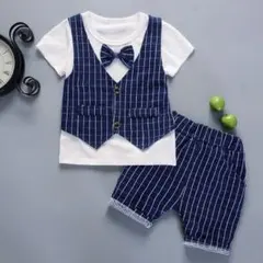 100cm♡男の子半袖スーツ風上下セット　結婚式誕生日入園式入学式