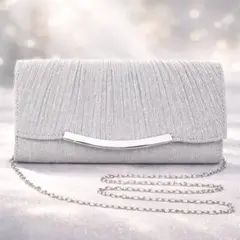 パーティバッグ オケージョンバッグ ローズ がま口クラッチバッグ チェーン