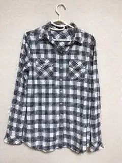 アズール　両ボタンつきポケット　 白黒チェックシャツ② 未使用
