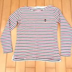 Disney◇ミッキーマウス クルーネックボーダー長袖Tシャツ カットソー Mのサムネイル