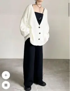 セレクトモカ スリーブリンキングVネックカーディガン ホワイトS