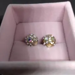 ゴールド系色 一粒ピアス 両耳用