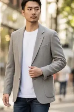 ロンドン製　チェック　グレー テーラード　ジャケット