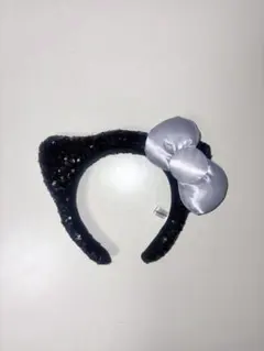 ハローキティ USJ 黒 スパンコール カチューシャ