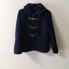 INGNIネイビー ダッフルコート ウール混合