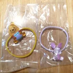 ディズニーキャラクター　Twinkleゴム　プーさん　ピグレット　2個　ガチャ