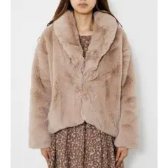 ⛄️rienda ベージュ ファーコート ショート丈