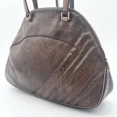 【良品】ETRO ショルダーバッグ　トート　レザー　PVC ペイズリー　ロゴ金具のサムネイル
