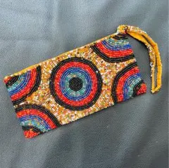 アジアン ビーズ刺繍　ポーチ マルチケース
