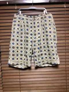【極美品】TK タケオキクチ 麻混 ハーフパンツ 総柄 夏物 M リネンのサムネイル