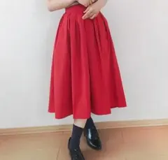【未使用☆PARLMASEL】タックフレアイレギュラーヘムスカート
