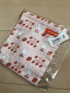 新品　ミッフィー スタイル　イチゴ プリント 巾着