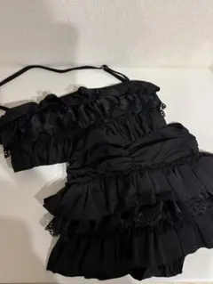 新品ブラックフリル水着