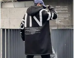 ロングパーカーコートメンズ パーカー 裏ボア 冬服 秋物 秋服 厚手コート