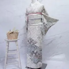 訪問着 フルセットa524卒業式　入学式　お宮参り　七五三　結婚式　灰白色