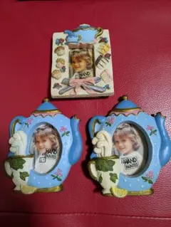 ティーポット型フォトフレーム3個セット