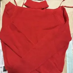 【新品未使用】clear レッド 長袖ニット Fサイズ