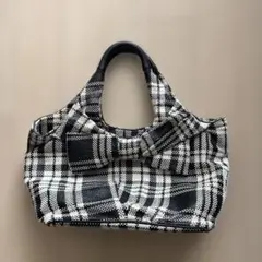 Kate spadeチェック柄リボン付きハンドバッグ