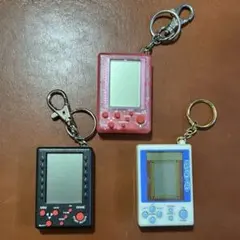 【平成レトロ】携帯ミニゲーム機3点セットキーホルダー