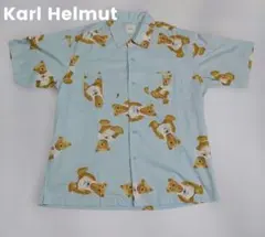 Karl Helmut カールヘルム くま柄 半袖シャツ 水色 ベア 総柄のサムネイル