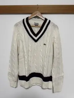 IZOD Lacoste ケーブルニット Vネックセーター