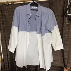 THE SHOP TK バイカラー 七分袖シャツ XLのサムネイル