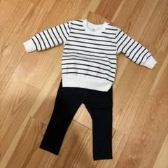 ストライプカットソーとパンツセット 80cm