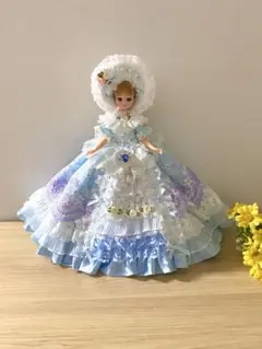 リカちゃん服 超豪華ドレス 水色 5点セット ハンドメイド リカちゃん服 超豪華ドレス 水色 5点セット ハンドメイド - メルカリ