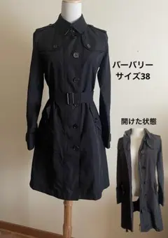 Burberry トレンチコート 黒　サイズ38