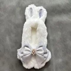 12cm用着ぐるみうさぎ　チェック1×グレー