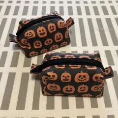 ハロウィン柄 ポーチ 2個セット ファスナー開閉 ハンドメイド