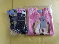 【新品未使用】ミニーロンパース70㌢とミッキー＆ミニーの靴下セット 9-12ヶ月