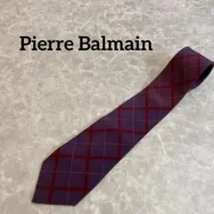 Pierre Balmain ボルドー×パープル チェック柄 PARISのサムネイル