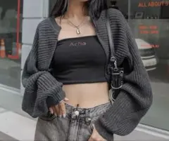 DAZY グレーニットカーディガン M