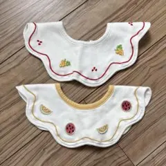 フルーツ刺繍 スタイ 2枚セット