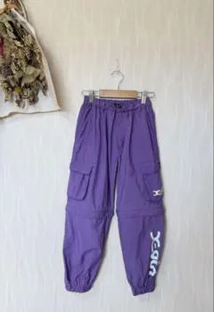 X-girl キッズ 2WAY カーゴパンツ パープル 長ズボン 半ズボン