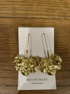 BRIGHTMART ゴールド 花モチーフピアス