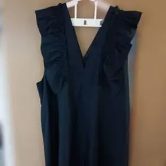 アンドラブ★両面フリルが可愛い♪ジャンバースカート★３Ｌ★黒