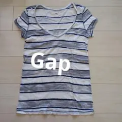 Gap Vネック ボーダーTシャツ　ストレッチコットンシャツのサムネイル
