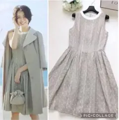 【美品】定価13万円　FOXEY フォクシー白襟リネンワンピース