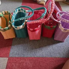 クラフトテープのカゴ５点セット