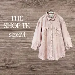 ⁠THE SHOP TK ノルマンディフレンチリネンシャツ 七分袖 ピンク M⁠のサムネイル