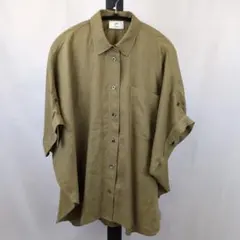 美品✨プルミエアロンディスモン リネン フレンチスリーブシャツ