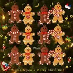 クリスマスオーナメント 木製ジンジャーブレッドマンセット北欧風インテリアにも◎