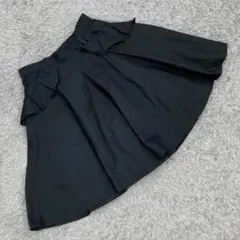 ✨トービーシック✨フレアスカート♡フリルポケット♡古着女子♡カワイイ♡黒(40)
