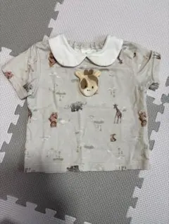 Cottoli 動物柄 襟付きTシャツ 80cm